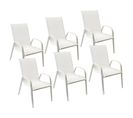 Lot De 6 Chaises Marbella En Textilène Blanc - Aluminium Blanc