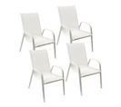 Lot De 4 Chaises Marbella En Textilène Blanc - Aluminium Blanc