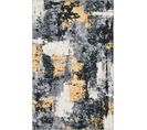 Tapis Salon Rectangulaire Lavable En Machine Motif Effet Marbré Doré 50x80 cm - Stampa 2222 - Gris