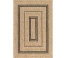 Tapis De Salon Intérieur Extérieur Rectangle Nature  Aspect Jute Noir 60x90cm