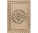 Tapis De Salon Intérieur Extérieur Rectangle Nature  Aspect Jute Noir 120x170cm