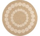 Tapis De Salon Intérieur Extérieur Rectangle Nature  Aspect Jute  Blanc 120x120cm