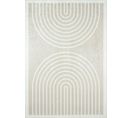 Tapis De Salon Arc En Ciel - 120x160 Cm - Grege - Beige Et Blanc