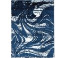 Tapis Salon - Motif Géométrique - 677 Bleu - Poil Long- Oslo - 67x90 cm - 100% Polyester