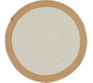 Tapis Fait Main Jute Rond Lima Beige Et Gris 80x80cm