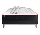 Ensemble Matelas Boost 140x190 + Sommier Noir + Couette + 2 Oreillers - Ressorts Ensaches Et Memoire