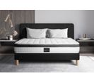 Ensemble Matelas Memoire De Forme 140x190 Superieur Ep:21cm - Sommier Noir