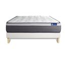 Ensemble Matelas Ressorts Ensaches Et Memoire De Forme 200x200 Actiflex Plus Ep:26 Cm - Sommier Kit