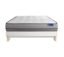 Ensemble Matelas Ressorts Ensaches 200x200 Actiflex Night Ep:20 Cm - Sommier Kit Blanc