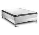 Ensemble Matelas Mousse Polyurethane à Memoire De Forme 180x200 Vital Ergo Ep:26 Cm - Sommier Kit Bl