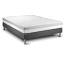 Ensemble Matelas Mousse 180x200 Vital Relax Ep:18 Cm - Sommier Kit Gris