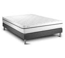 Ensemble Matelas Mousse Polyurethane à Memoire De Forme 160x200 Vital Spa Ep:24 Cm - Sommier Kit Gri