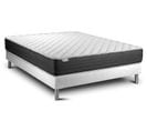 Ensemble Matelas Mousse Polyurethane à Memoire De Forme 200x200 Vitalmemo One Ep:24 Cm - Sommier Kit