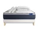 Ensemble  Matelas Latex + Memoire De Forme Actilatex Max 140x190 Cm + Sommier Kit Blanc + 2 Oreiller