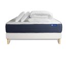 Ensemble  Matelas Latex Et Memoire De Forme Actilatex Sleep 200x200 Cm + Sommier Kit Blanc + 2 Oreil