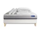 Ensemble  Matelas 140x190 Actimemo Soft 3zones De Confort + Sommier Kit Blanc + 2 Oreillers + Couett