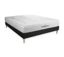 Ensemble Matelas Ressorts Ensaches Et Memoire De Forme 160x200 Lancaster Ep:22cm - Sommier Noir