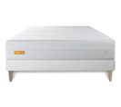 Ensemble Matelas Memoire De Forme 140x200 Memo Bio Ep:26 Cm - Sommier Kit Blanc