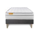 Ensemble Matelas Ressorts Ensaches Et Memoire De Forme 90x190 Memo Luxe Ep:26 Cm - Sommier Kit Gris