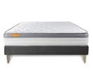 Ensemble Matelas Memoire De Forme 160x200 Memo Zen Ep:26 Cm - Sommier Kit Gris