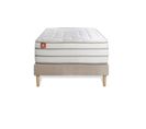 Ensemble Matelas Memoire De Forme 90x190 Le Douillet Ep:26 Cm - Sommier Kit Beige