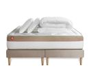 Ensemble  Matelas Le Cosy 200x200cm Memoire De Forme - Ep. 30cm + Double Sommiers Beige + 2 Oreiller