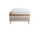 Ensemble Matelas Ressorts Ensaches Et Memoire De Forme 90x200 Le Delicat Ep:26 Cm - Sommier Kit Beig