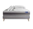 Ensemble  Matelas Actiflex Relax Ressorts Ensaches+memoire De Forme 200x200 + Sommier Kit Gris + 2or