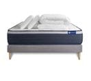 Ensemble  Matelas Latex + Memoire De Forme Actilatex Max 200x200 Cm + Sommier Kit Gris + 2 Oreillers