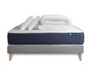 Ensemble  Matelas Latex Et Memoire De Forme Actilatex Sleep 200x200 Cm + Sommier Kit Gris + 2 Oreill