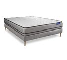 Ensemble Matelas Memoire De Forme 160x200 Actimemo Night Ep:20 Cm - Sommier Kit Gris