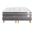 Ensemble Matelas Ressorts Ensaches Et Memoire De Forme 200x200 Trente Ep:30cm - Sommier Gris