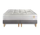 Ensemble Matelas Ressorts Ensaches Et Memoire De Forme 200x200 Vingt-huit Ep:28cm - Sommier Gris