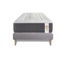 Ensemble Matelas Ressorts Ensaches Et Memoire De Forme 90x200 Vingt-six Ep:26cm - Sommier Gris