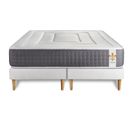 Ensemble Matelas Ressorts Ensaches Et Memoire De Forme 160x200 Vingt-six Ep:26cm - Sommier Blanc