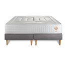 Ensemble Matelas Ressorts Ensaches Et Memoire De Forme 200x200 Vingt-quatre Ep:24cm - Sommier Gris