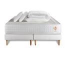 Ensemble Le Vingt-quatre 200 X 200 Double Sommiers Blanc - Ressorts Ensaches Et Memoire De Forme