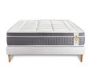 Ensemble Matelas Ressorts Ensaches Et Memoire De Forme 140x200 Trente Ep:30 Cm - Sommier Kit Blanc