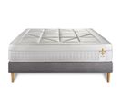 Ensemble Matelas Ressorts Ensaches Et Memoire De Forme 160x200 Vingt-huit Ep:28 Cm - Sommier Kit Gri