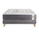 Ensemble Matelas Ressorts Ensaches Et Memoire De Forme 140x200 Vingt-six Ep:26 Cm - Sommier Kit Gris