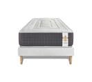 Ensemble Matelas Ressorts Ensaches Et Memoire De Forme 90x200 Vingt-six Ep:26 Cm - Sommier Kit Blanc