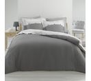 Parure Housse De Couette Percale Vice-versa Anthracite 240x220 cm