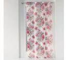 Panneau A Oeillets Rideau Voile 140 X 240 Cm Flowers Blanc