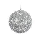 1 Boule Polyfoam Decore Paillette Argent