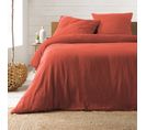 Housse De Couette + 2 Taies Double Gaze De Coton Angeliase 220x240cm Terracotta