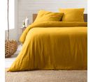 Housse De Couette + 2 Taies Double Gaze De Coton Angeliase 240x260cm Jaune