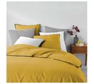 Parure Housse Couette Coton Lave 260 X 240 Cm Lanette Jaune