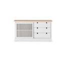 Buffet 1 Porte Coulissante 3 Tiroirs Bois/blanc - Branu