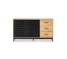 Buffet 2 Portes 3 Tiroirs Pin/noir - Siael