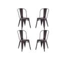 Quatuor De Chaises Métal Noir Vieilli - Vassia